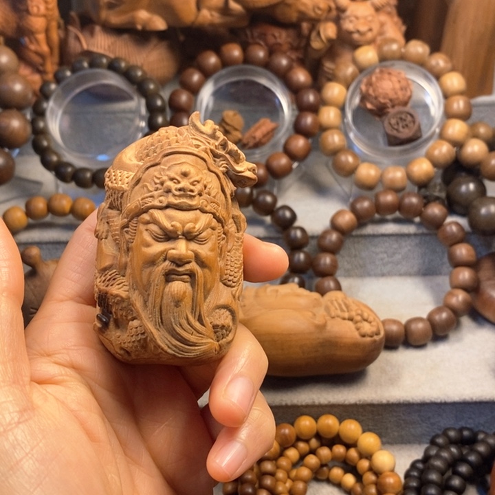 P***园手串/手链檀香木老山檀奶香味关公瑕疵