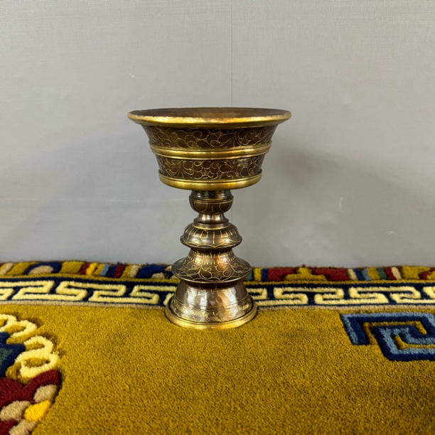 尼泊尔进口纯铜手工传统酥油灯