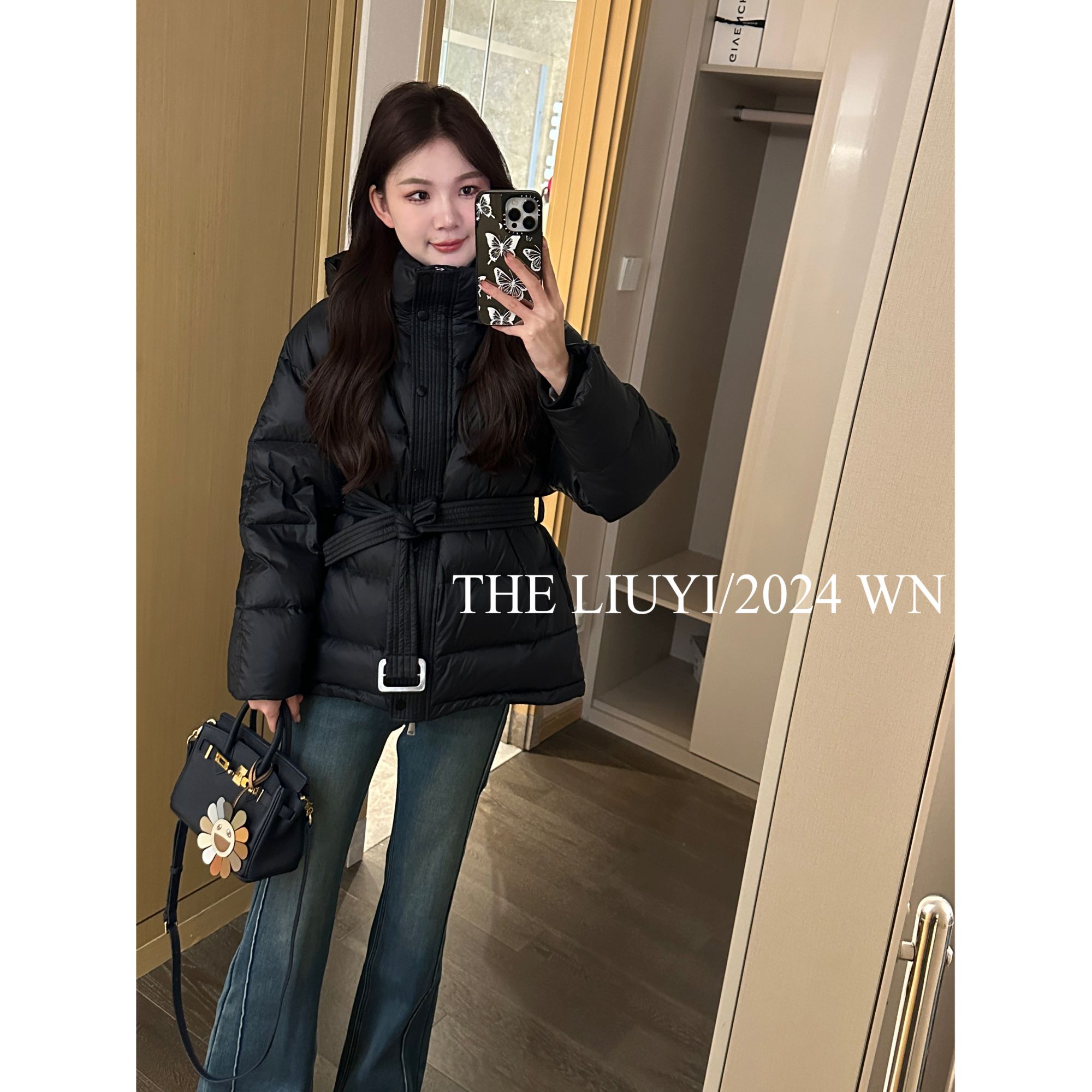 【LIUYI】大女主~冬季显瘦收腰90白鸭绒羽绒服411064