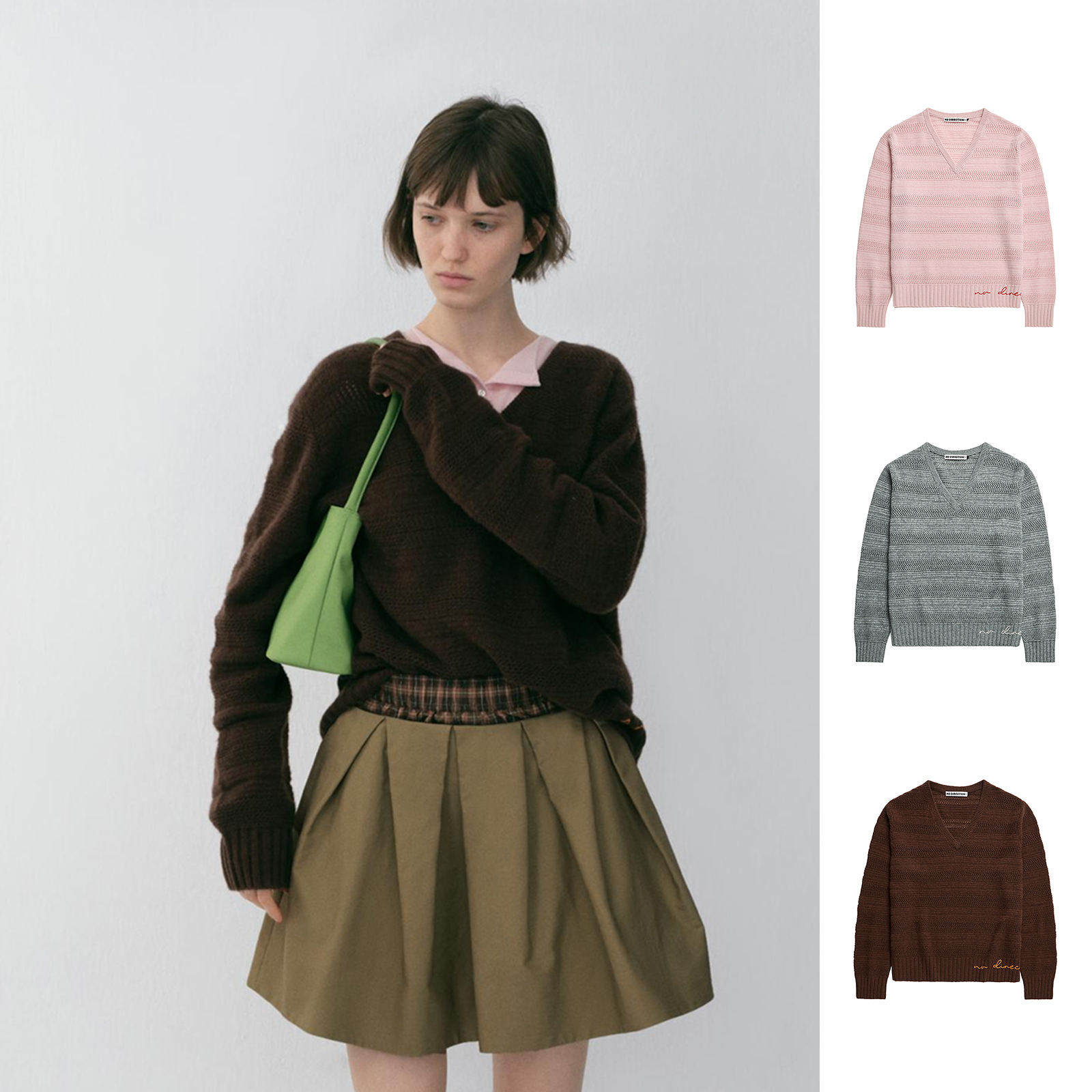 NO DIRECTION+设计师品牌V领套头衫休闲女DSC买手店 AY6N15001/17