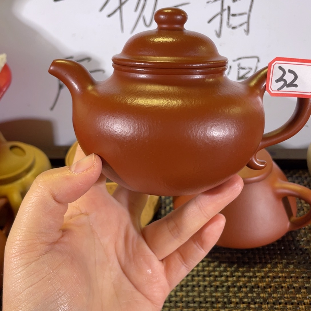 紫砂茶壶莲子微瑕全手