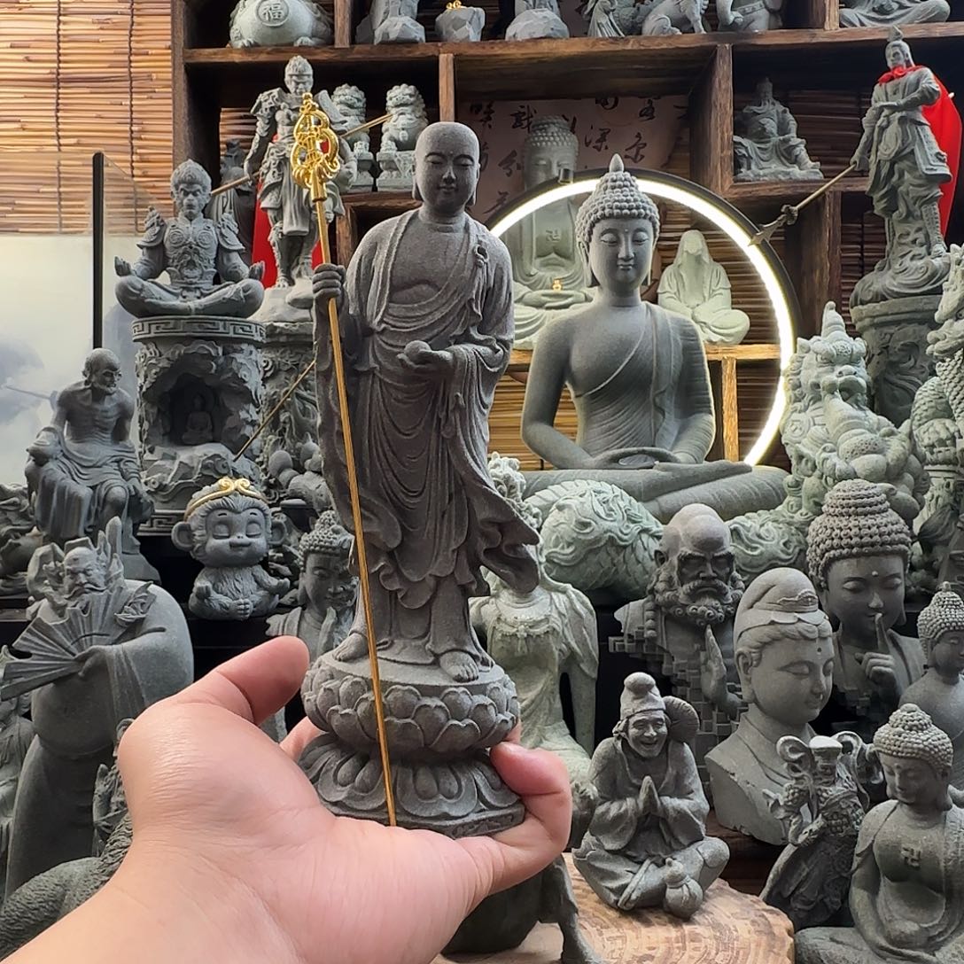 石材九华山地藏王菩萨一个