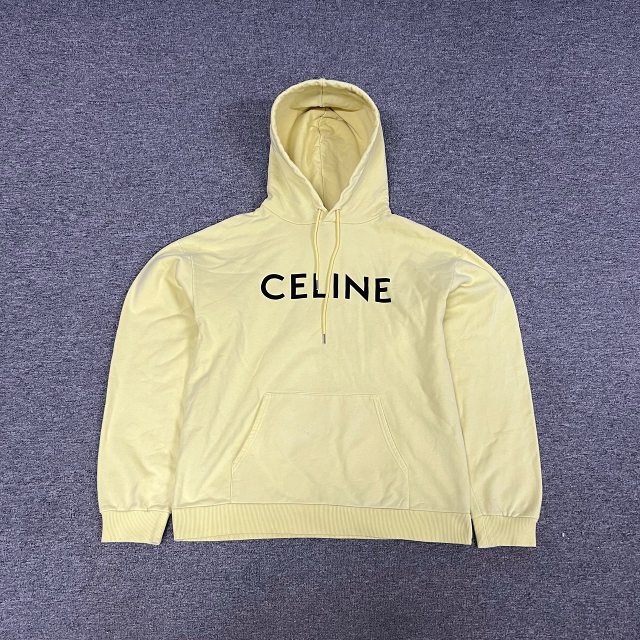 95新 Celine/思琳 经典字母印花 黄色连帽卫衣 98新