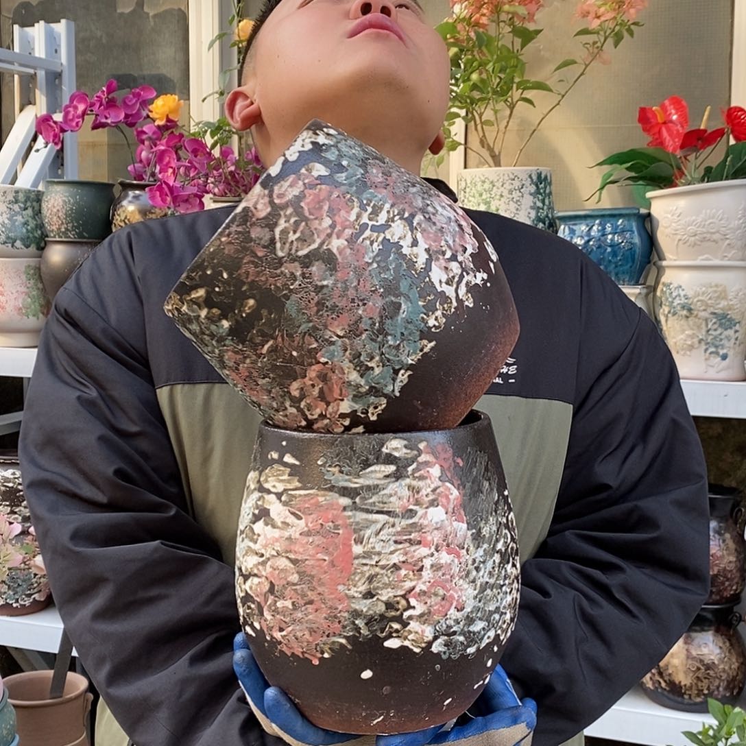 紫砂花盆口16高20福利俩个