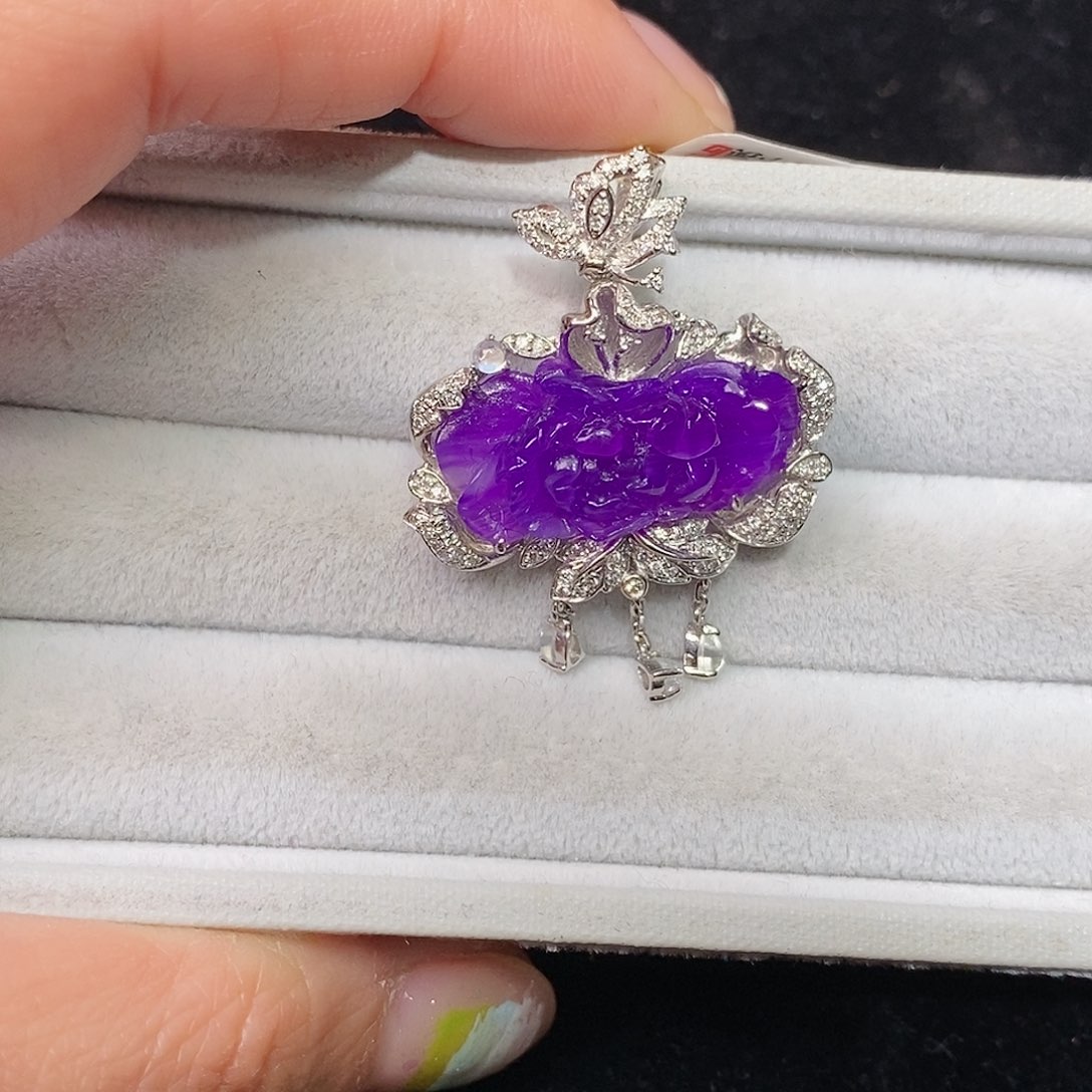 苏纪石（舒俱来）18K金镶嵌吊坠(不含链)