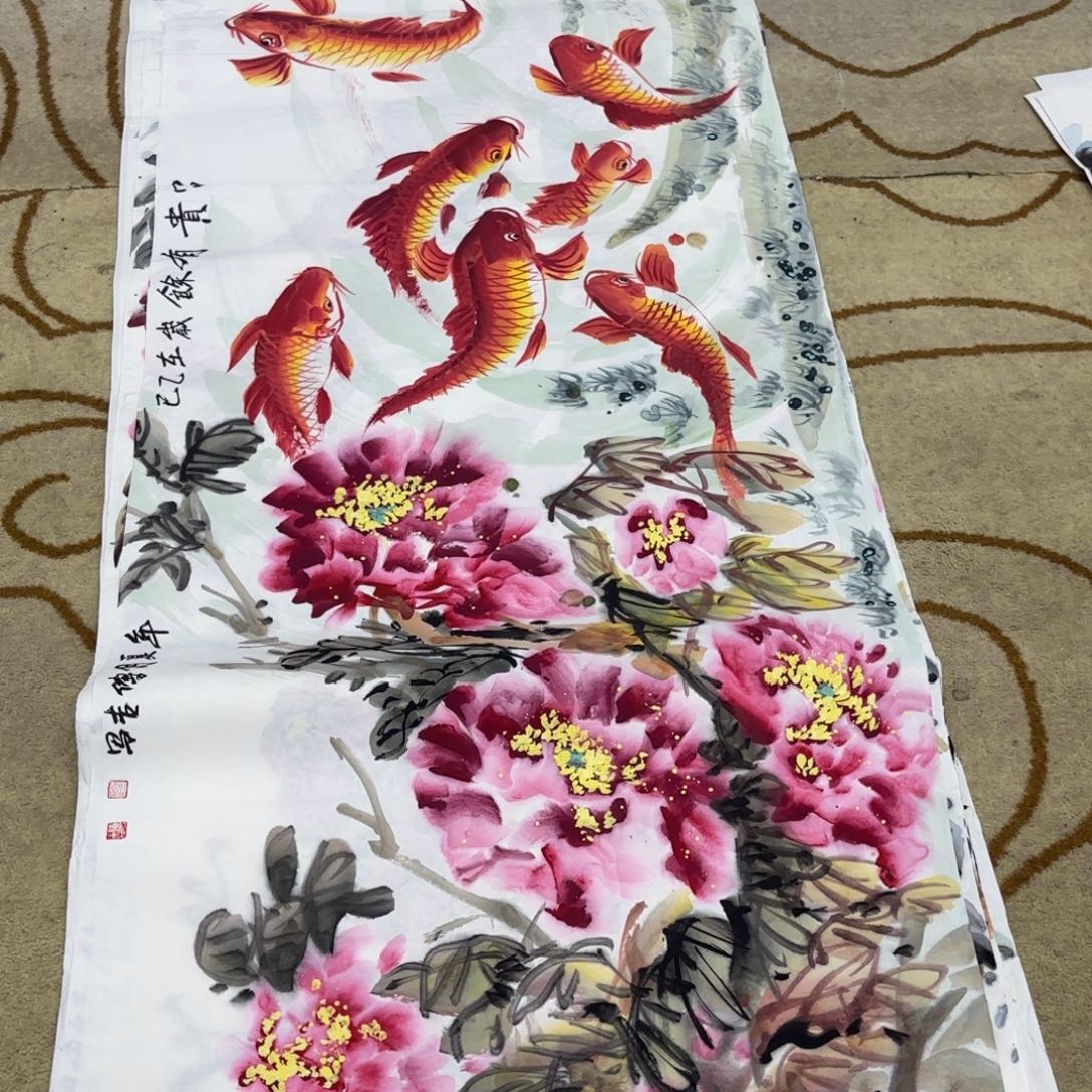 国画顾传吉小六花鸟艺