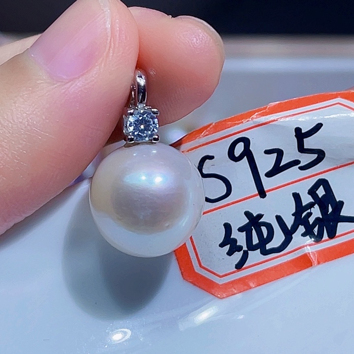 淡水珍珠银S925镶嵌颈饰