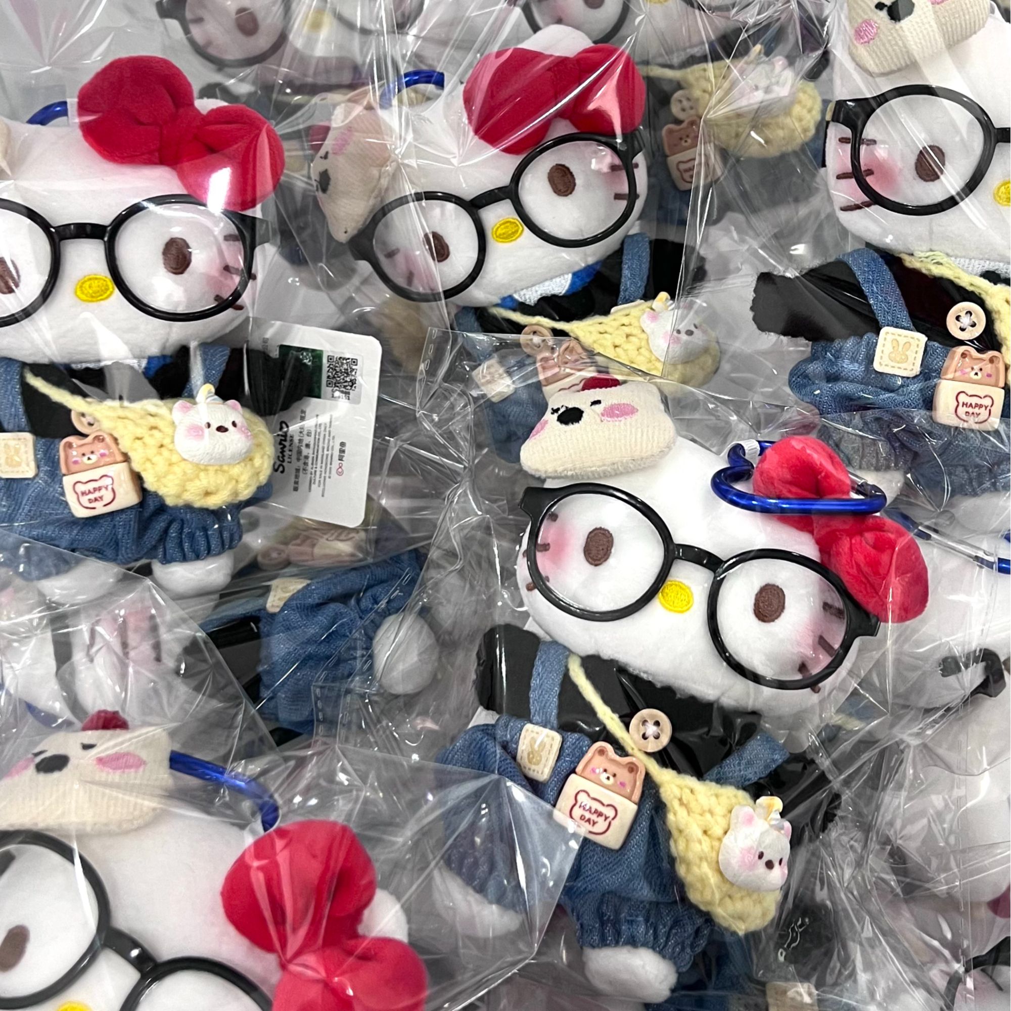 正版【牛仔小猫】HelloKitty可爱少女DIY手工挂件摆件跨年玩偶礼物