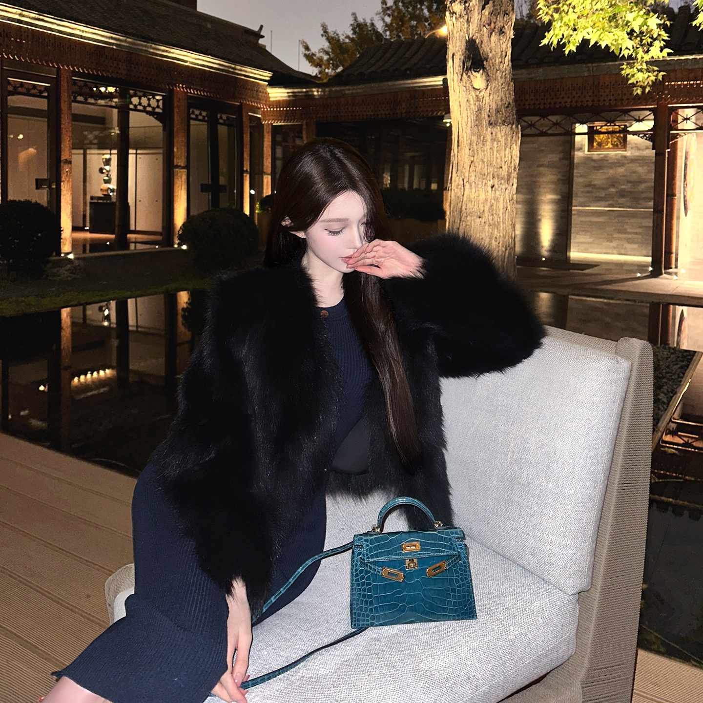 11/12 Chill巧儿【芬兰雪夜】100狐狸毛皮毛一体短款皮草