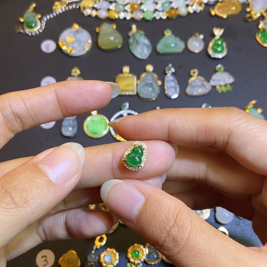 翡翠银S925镶嵌吊坠(不含链)