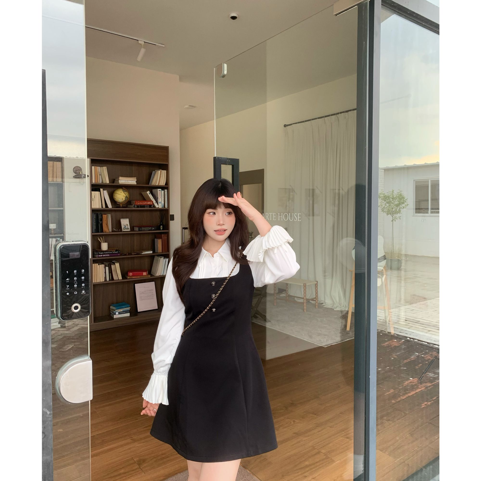 现货【赫拉小姐】Dottie Ting(TT)秋法式气质收腰显瘦复古连衣裙