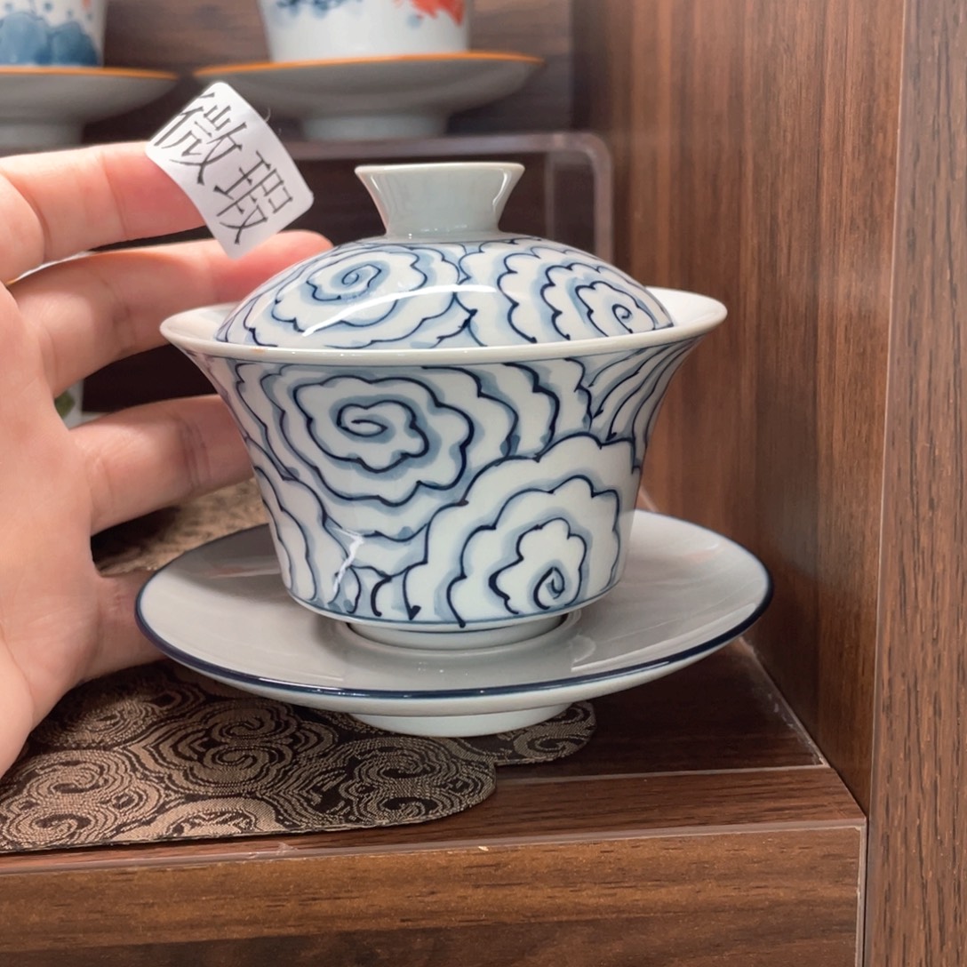 釉下彩纯手绘微瑕