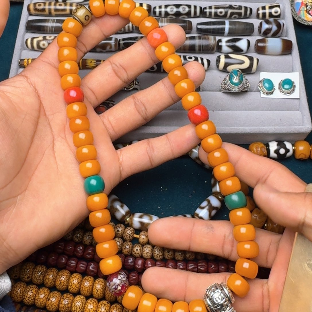 柏香籽/百香籽手串牦牛骨双圈