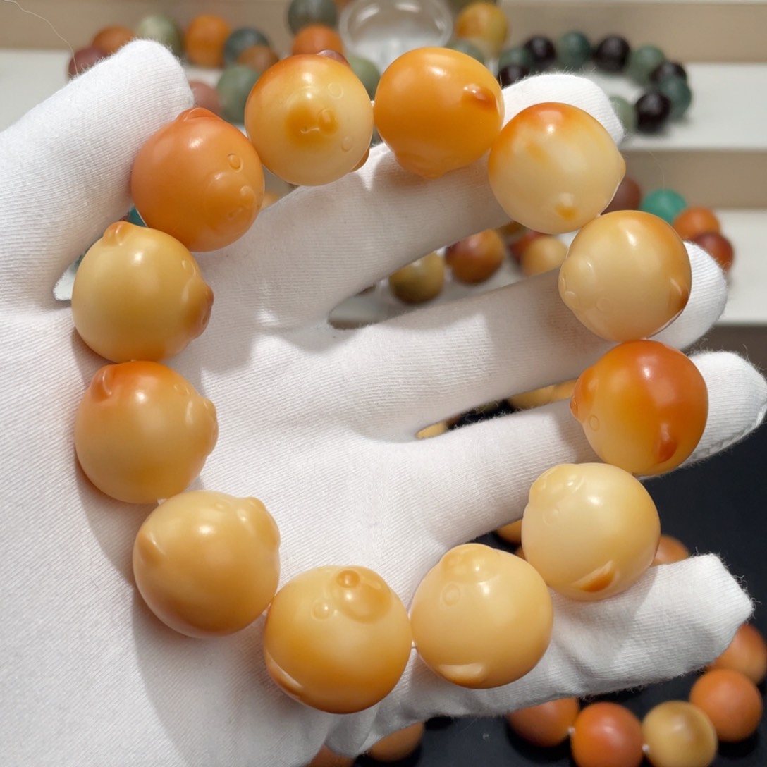 白玉菩提吊坠卡23熊头通货