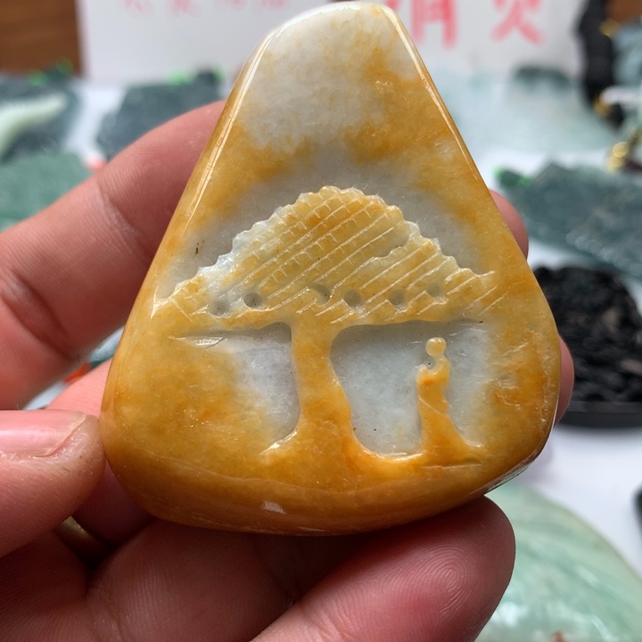 翡翠颈饰未镶嵌保真天然a货翡翠