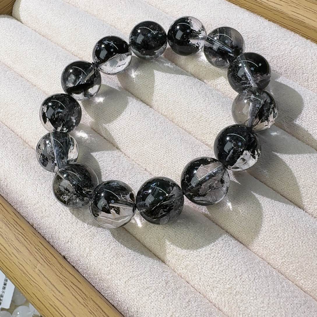 水晶手串未镶嵌黑闪灵15