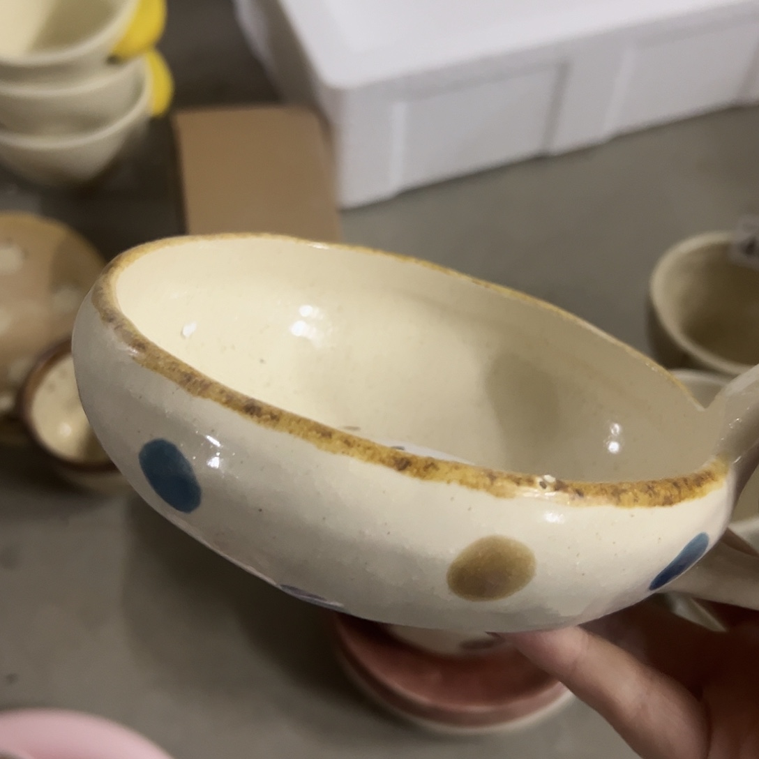 陶瑕疵波点单柄一个364