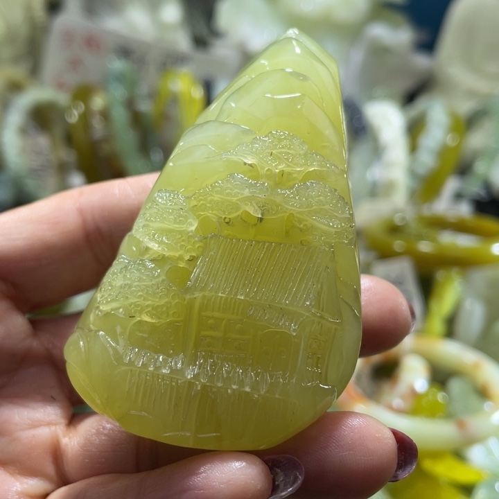 岫玉未镶嵌手把手把