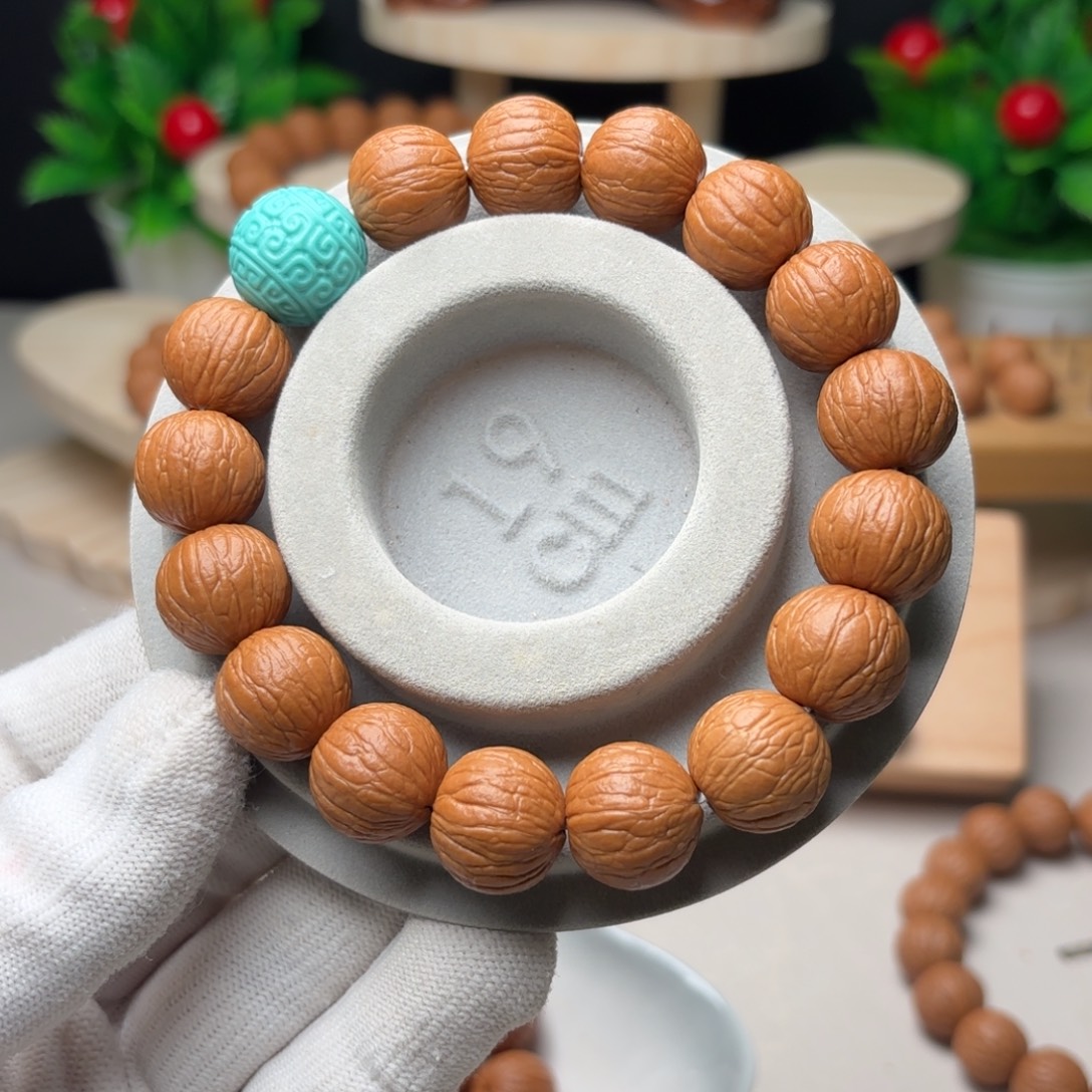 猴头核桃手串聚宝盆15无泡药无上色