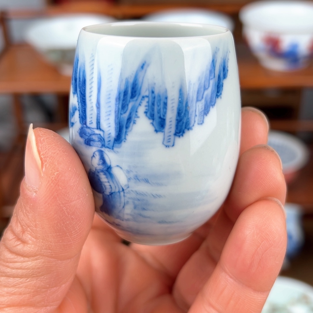 【闪购商品】天****ᴳ景德镇青花人物主人杯