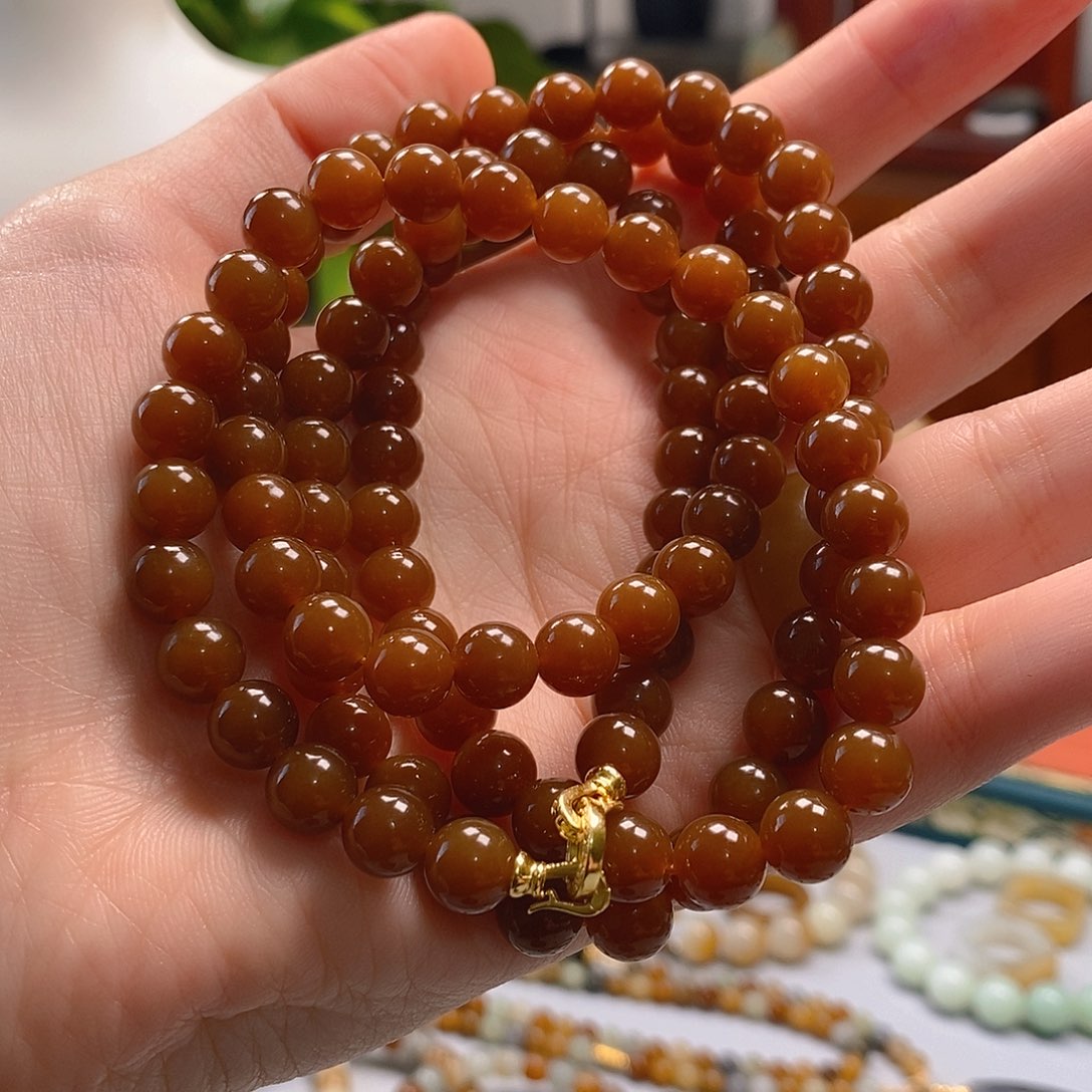 和田玉手串未镶嵌捏*