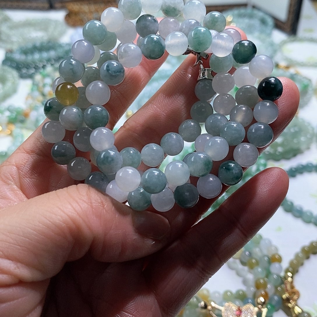 大***贵翡翠未镶嵌手链緬甸翡翠A