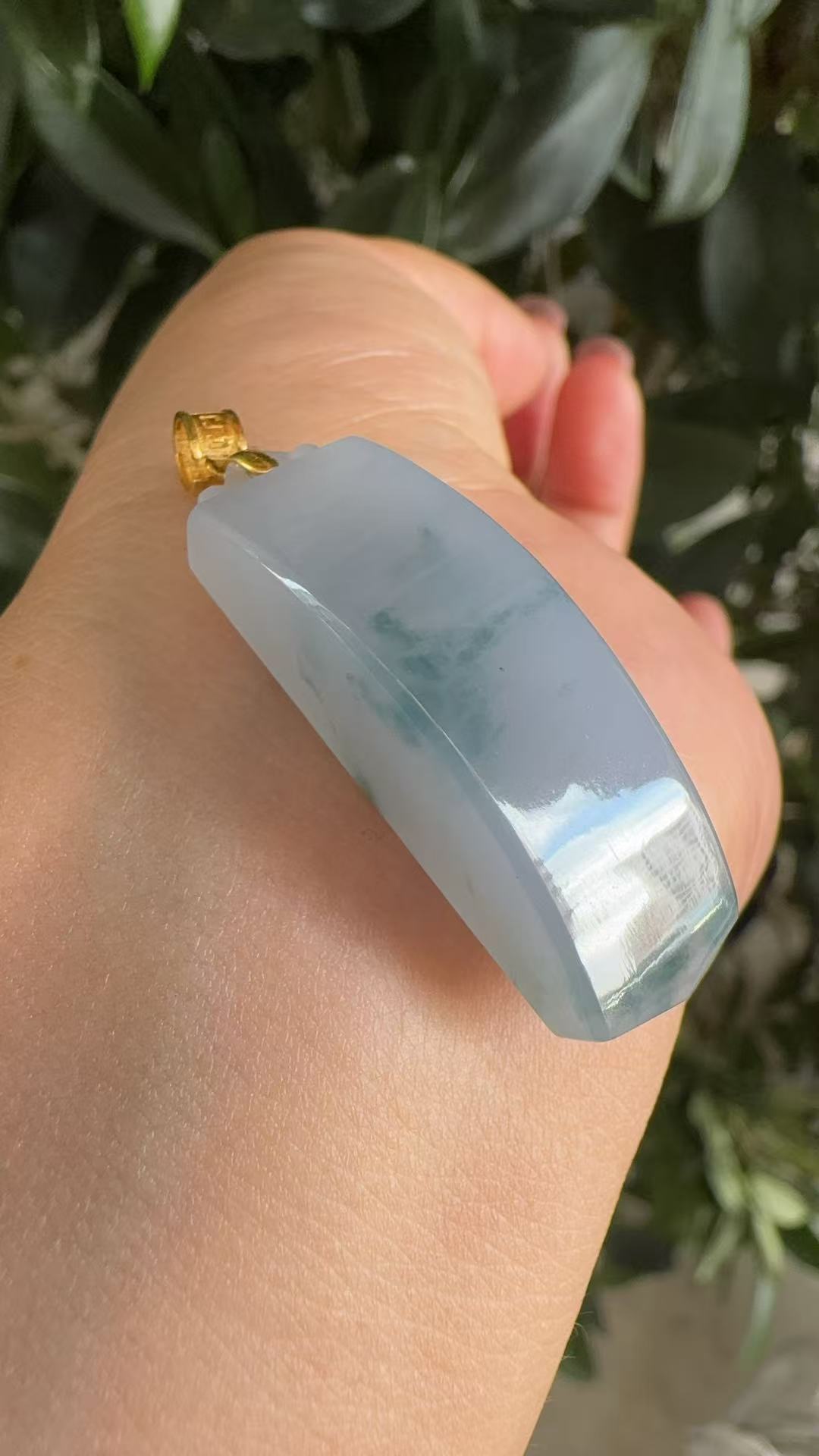 缅甸天然A货翡翠  紫底飘花  吊坠
