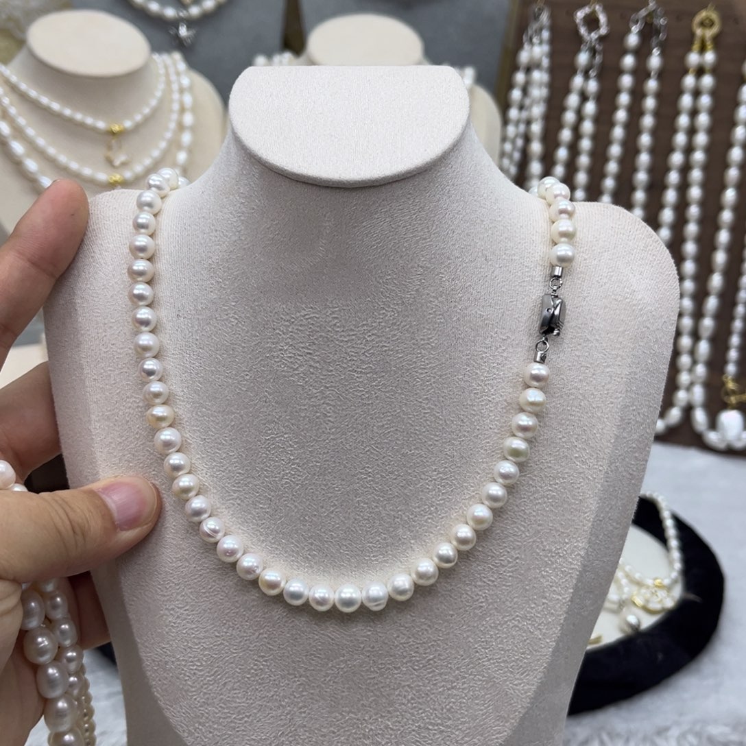 项链未镶嵌淡水珍珠近圆6-7