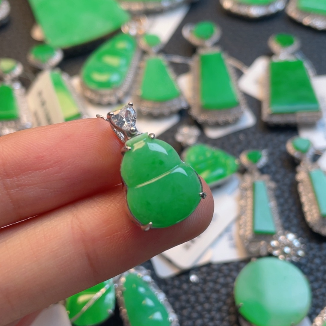 翡翠银S925镶嵌吊坠(不含链)日*º