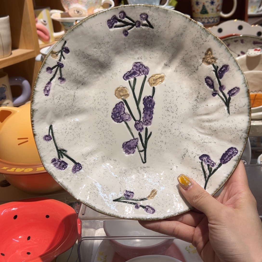 中古薰衣草深汤盘