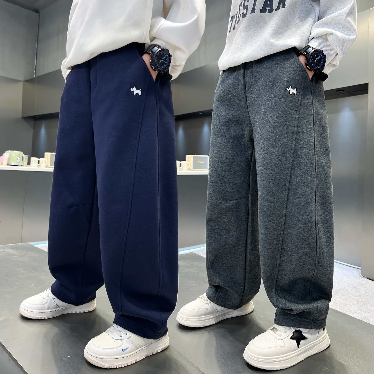 男童裤子秋季加绒2025中大童休闲韩版长裤儿童冬季加厚裤子洋气潮