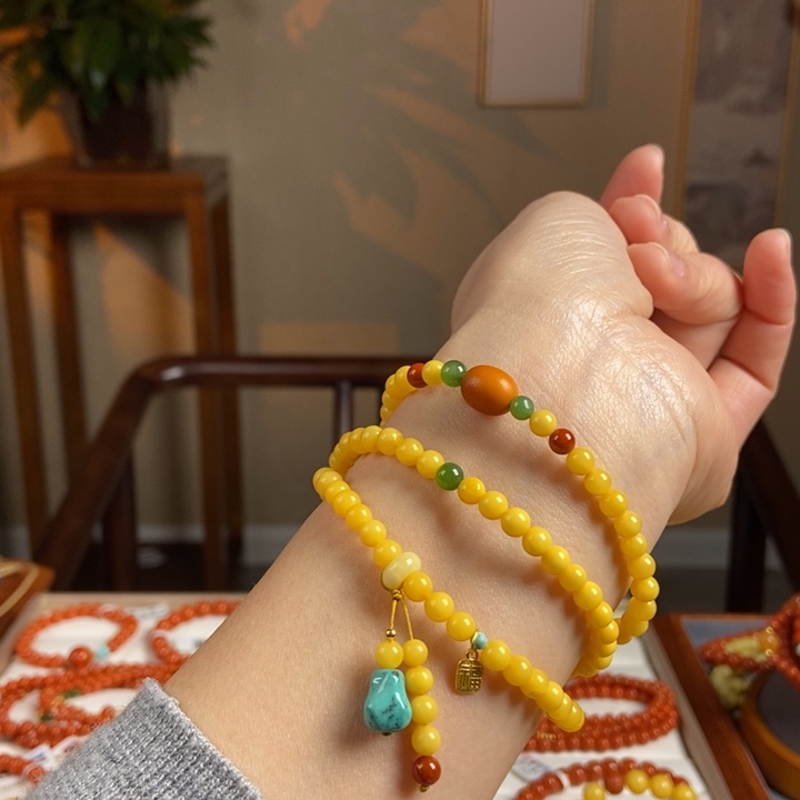 琥珀手链未镶嵌蜜蜡手串5