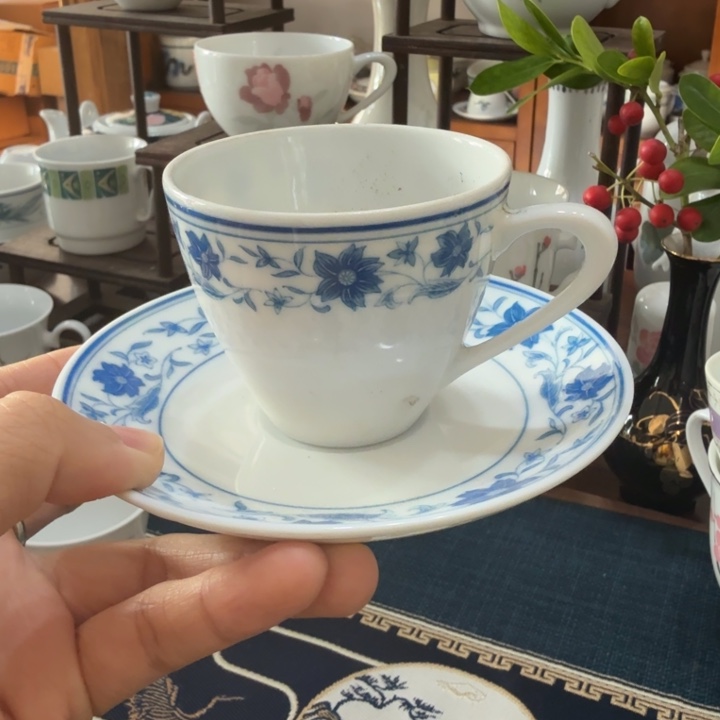 失***客醴陵钻石杯碟一套黄胎