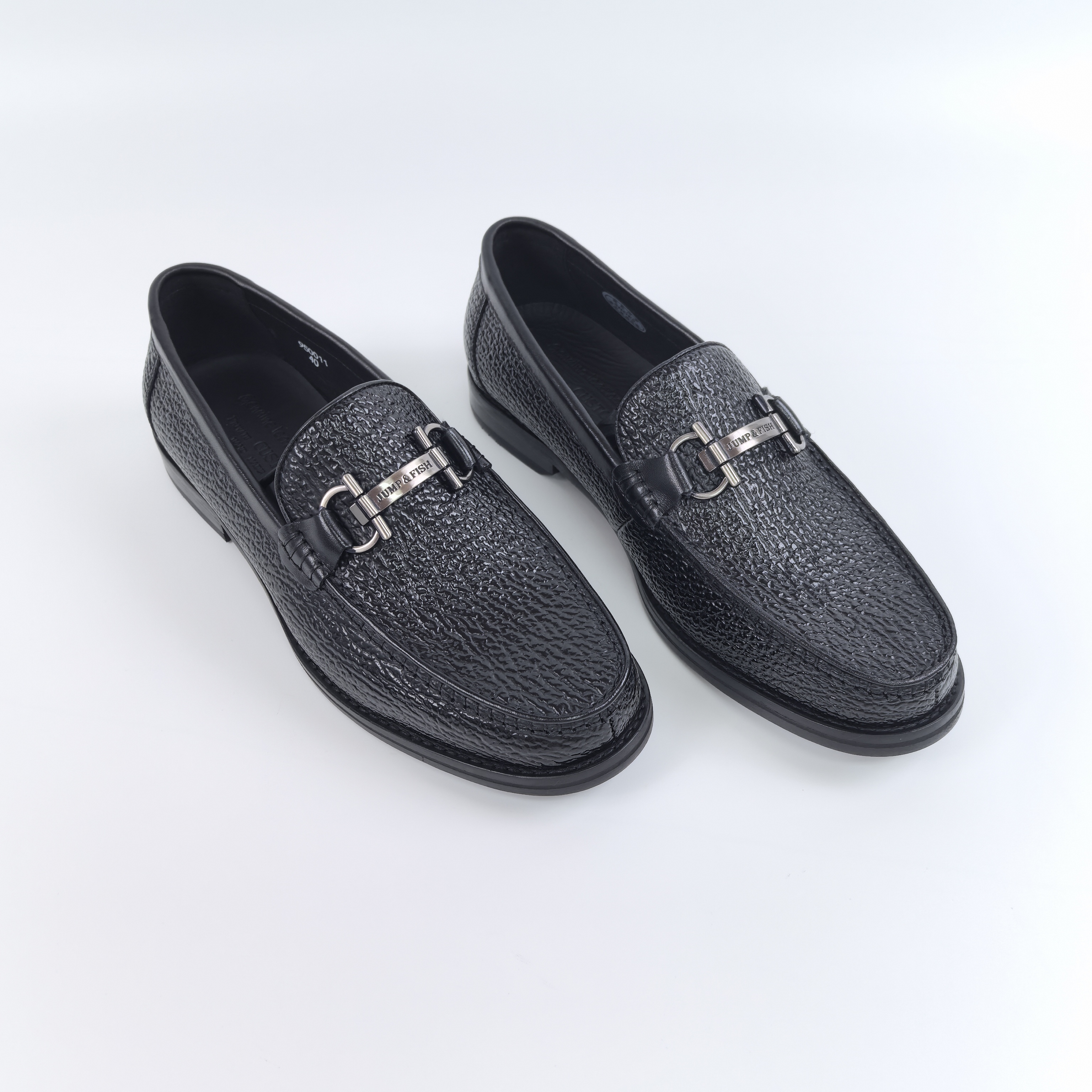 （体验款）鲨鱼皮固特异全皮底乐福鞋商务黑色皮鞋（950011）