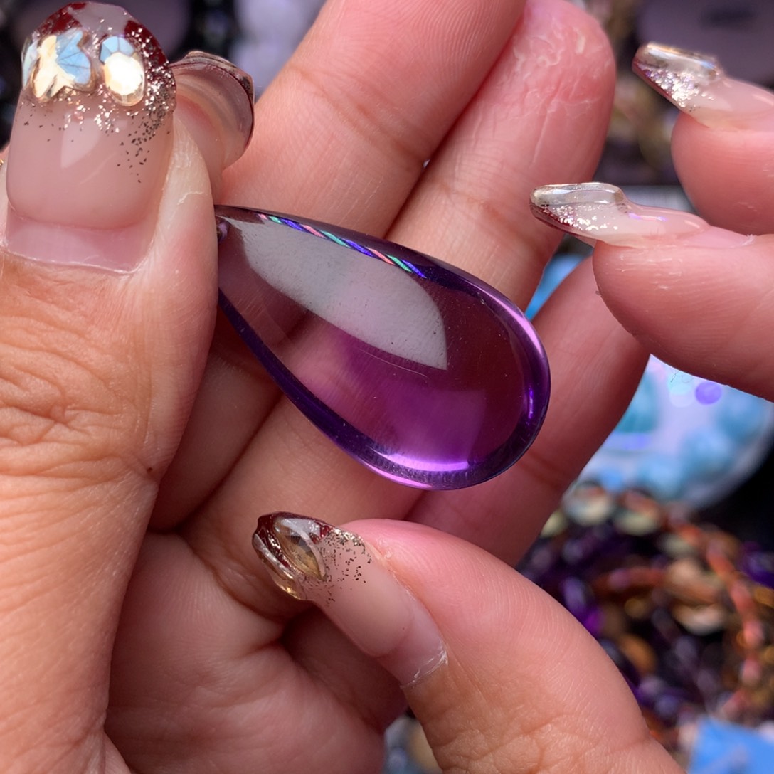 紫晶颈饰未镶嵌吊坠