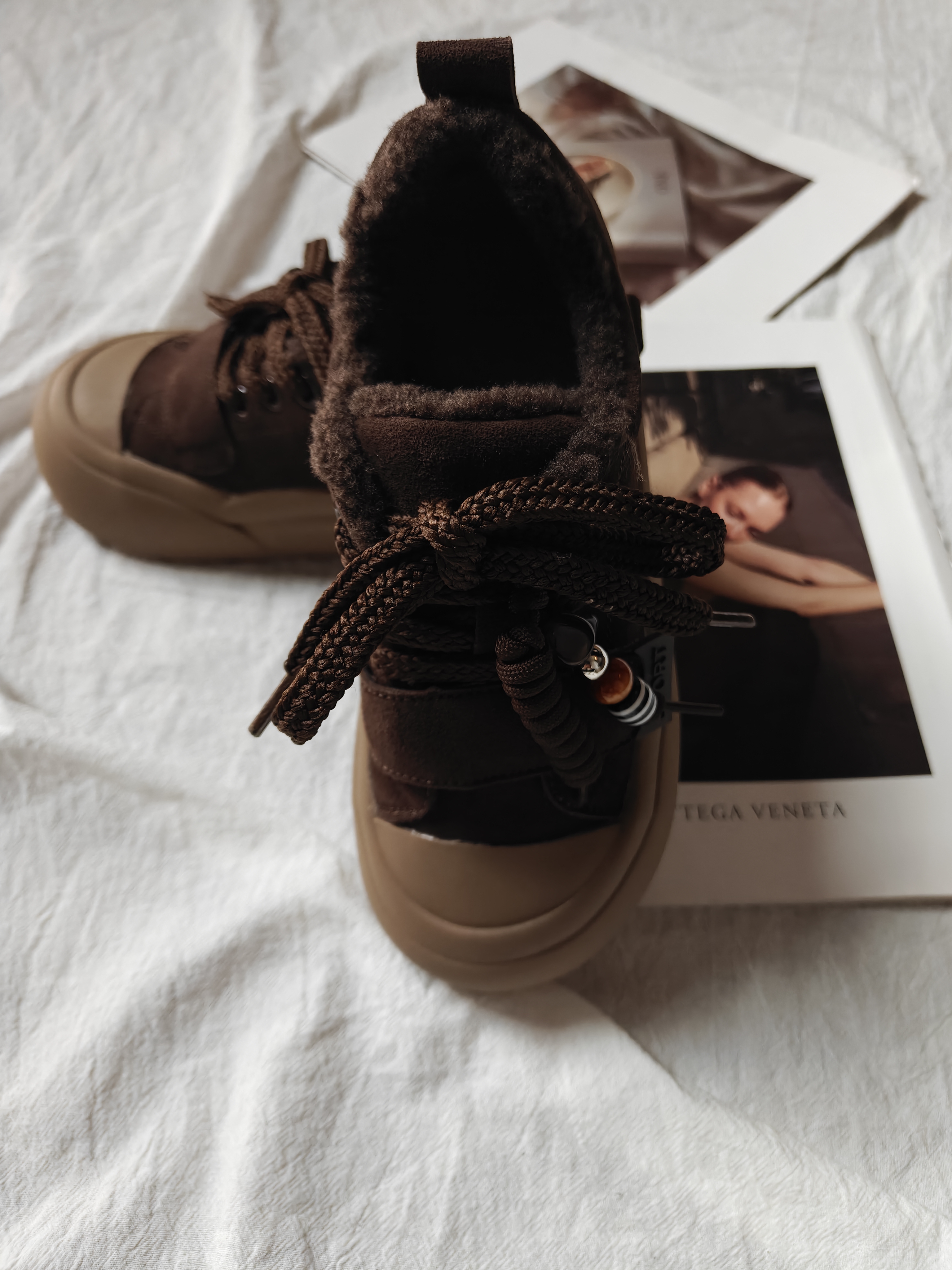 棉鞋纯色日常休闲风厚底小白鞋冬季秋季