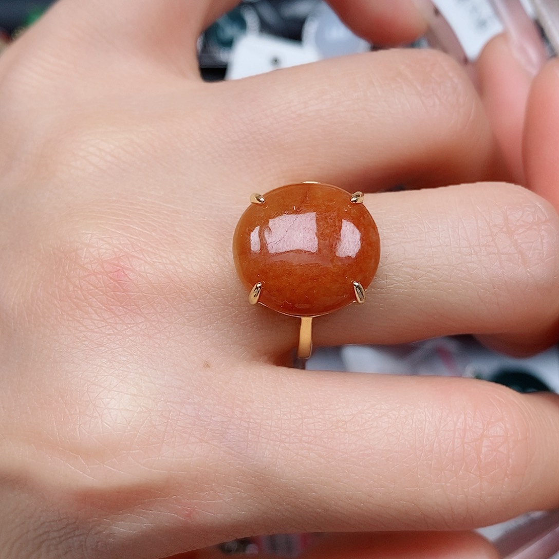 翡翠戒指银S925镶嵌戒指