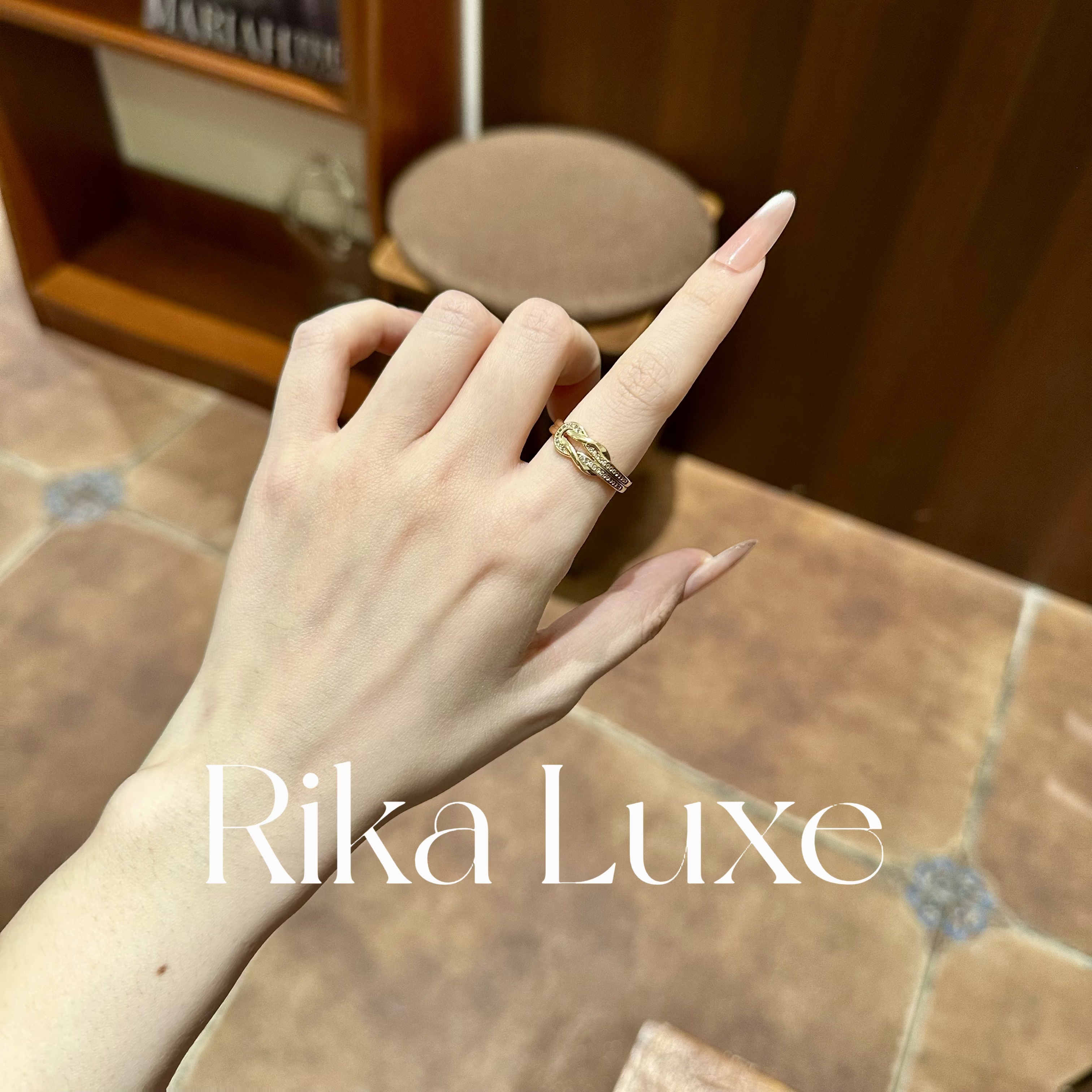 铜合金戒指  镀K金高定马蹄扣系列戒指 轻奢气质百搭精致时尚戒指