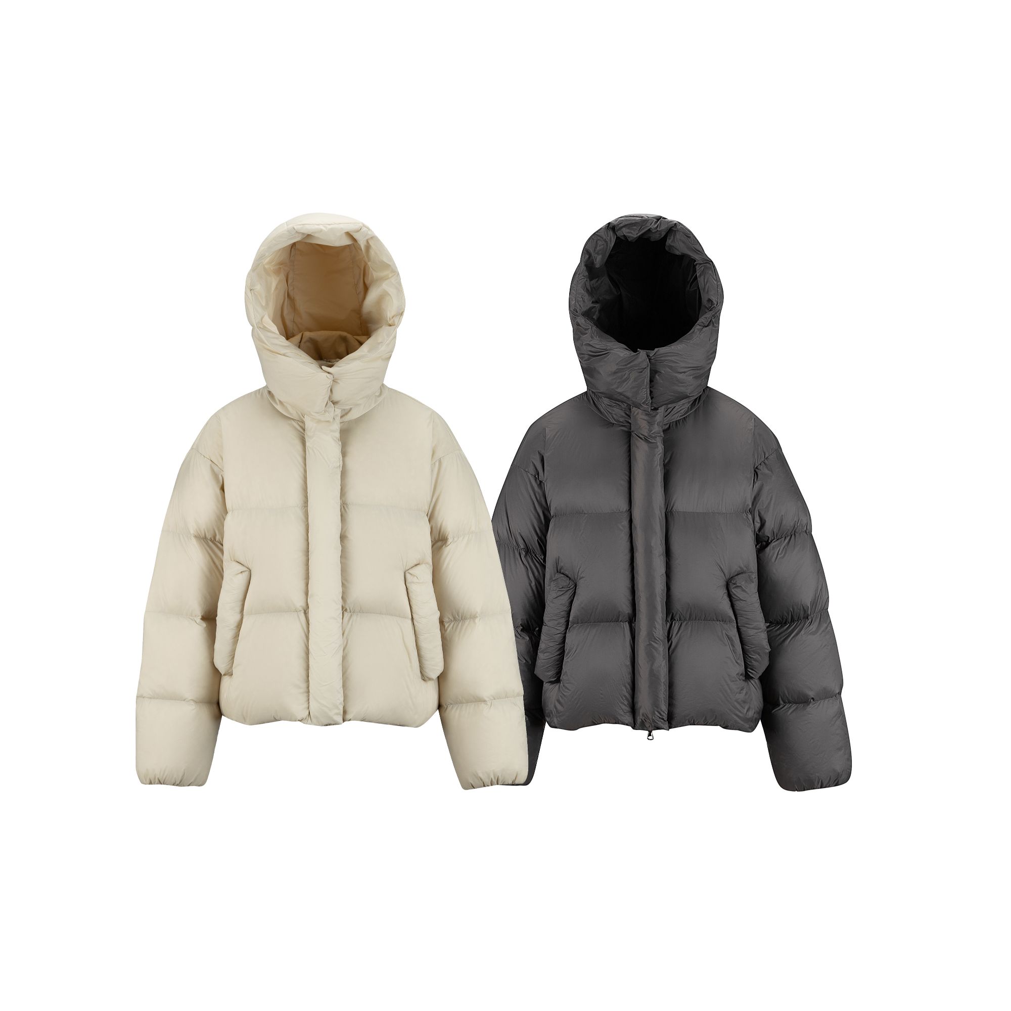 【8815A317】落肩袖连帽潮流羽绒服短款女女装长袖防水加厚冬季