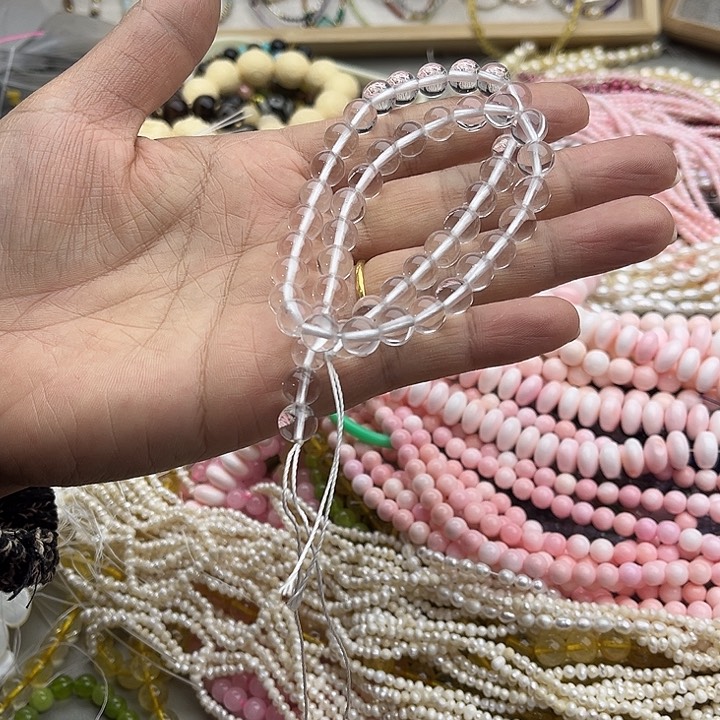 玛瑙/玉髓珠宝半成品未镶嵌一条8mm白水晶