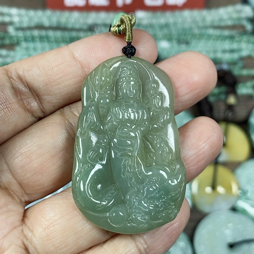 【闪购商品】翡翠颈饰未镶嵌玉吊坠翡翠玉随性御龙千手观音小款