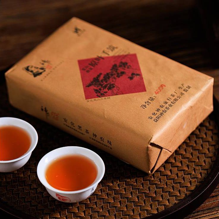 【2017年原叶老金茯】神农茶业 茯砖茶 安化黑茶 