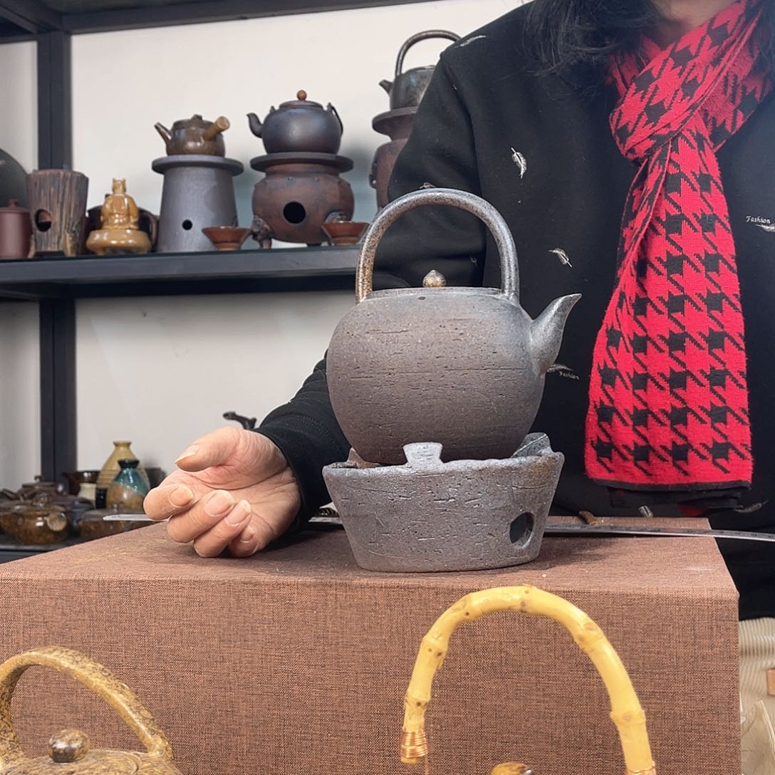 紫泥茶壶紫砂粗陶茶器