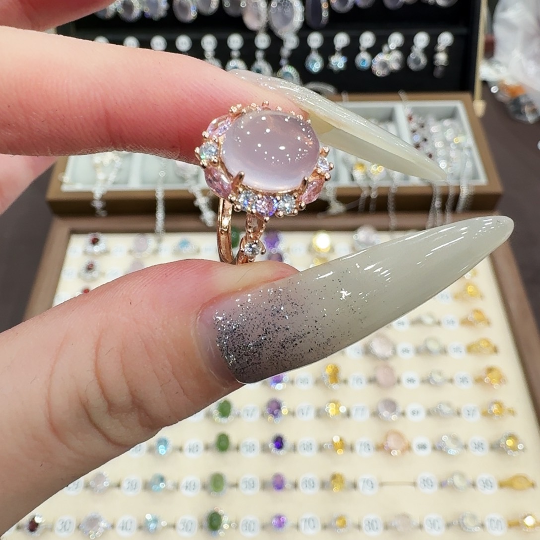 拾***.银S925镶嵌戒指萤石