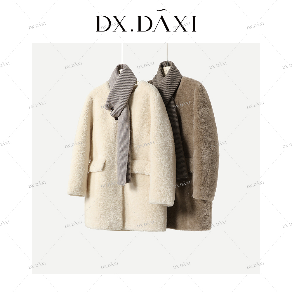 DX.DAXI【北海初雪】韩风秋冬针织围巾外套