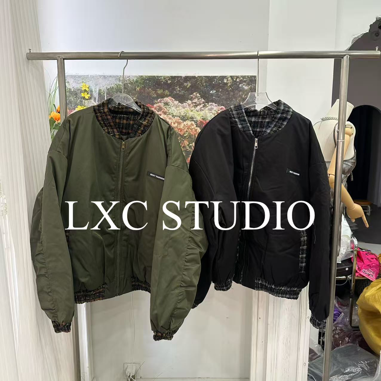 YA【25352】潮汐街头·十三行小众高级拼色领口棒球服外套