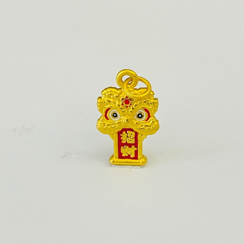 足金999烤漆醒狮招财提溜DP1384