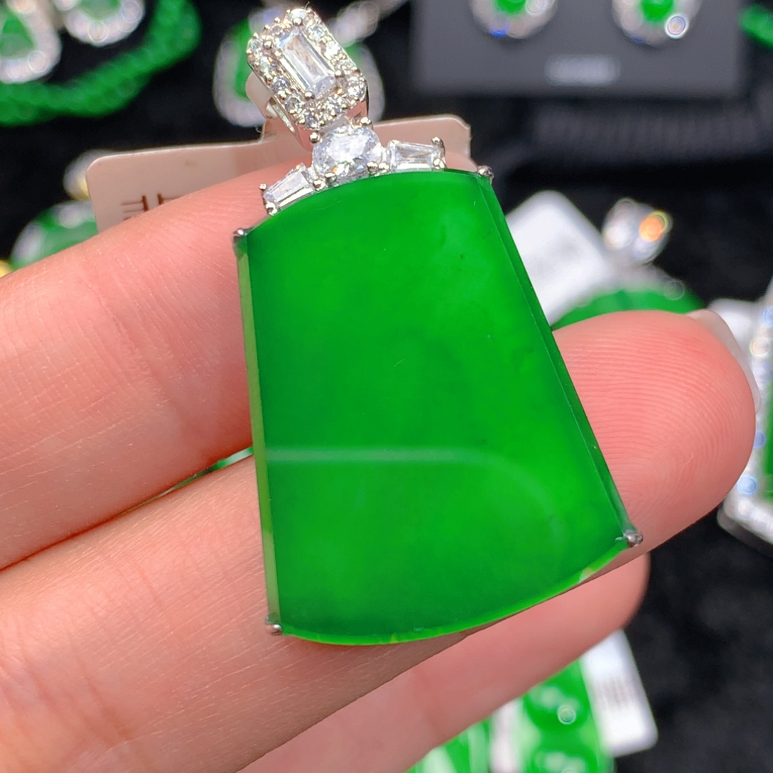 翡翠吊坠(不含链)银S925镶嵌