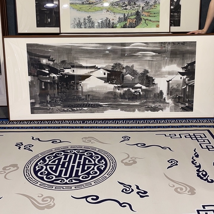 国画手绘作品带框