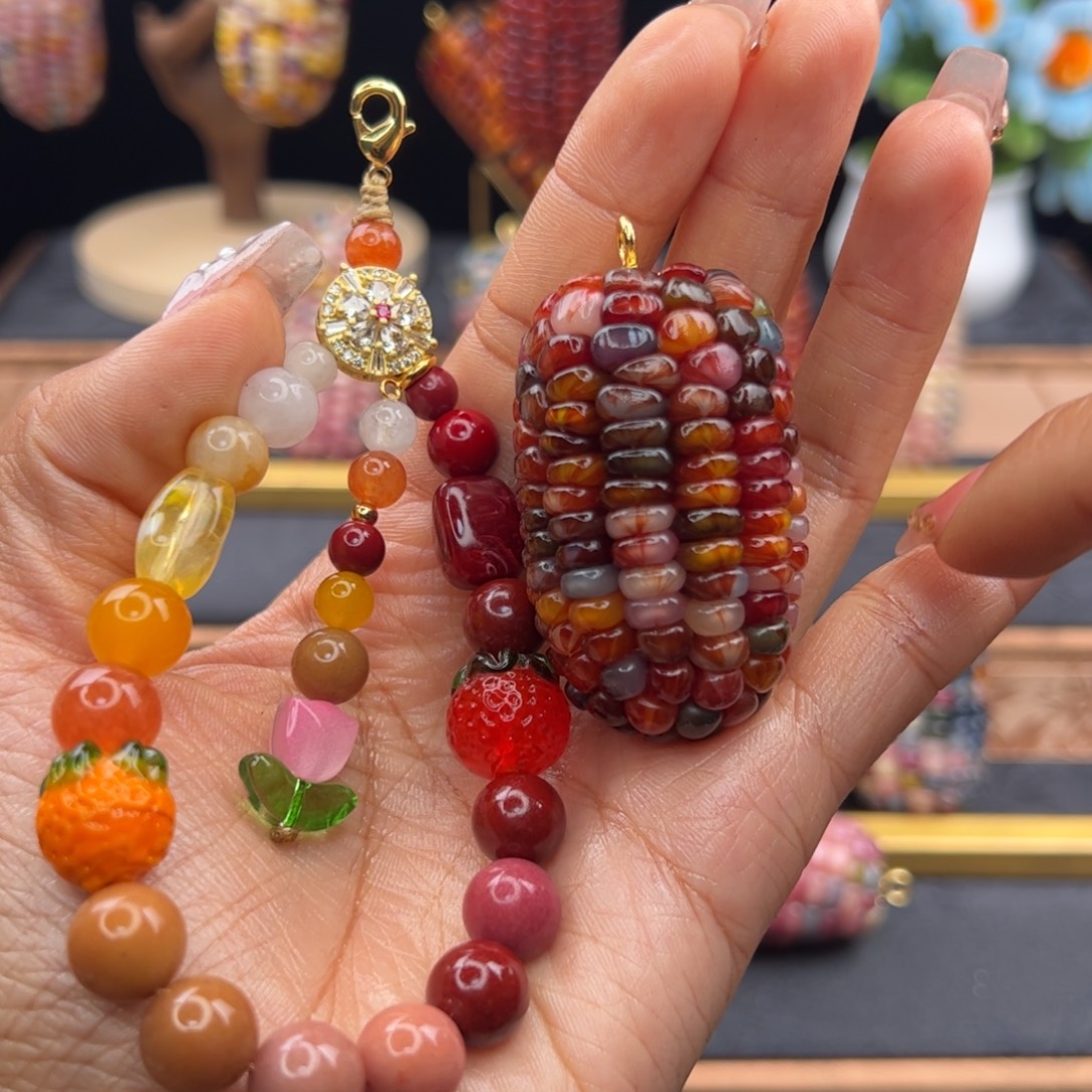 月***生非金属七彩文玩玉米专拍链接